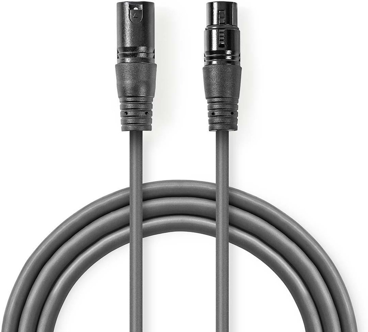 Gebalanceerde XLR-Audiokabel | XLR 3-pins male - XLR 3-pins female | 5,0 m | Grijs